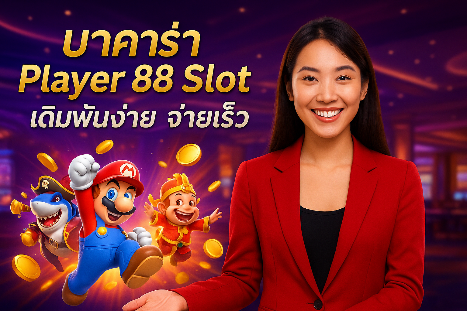 บาคาร่า PLAYER 88 SLOT เดิมพันง่าย จ่ายเร็ว